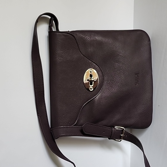 Suede Brand Turn Lock Crossbody Bag - Picture 4 of 15